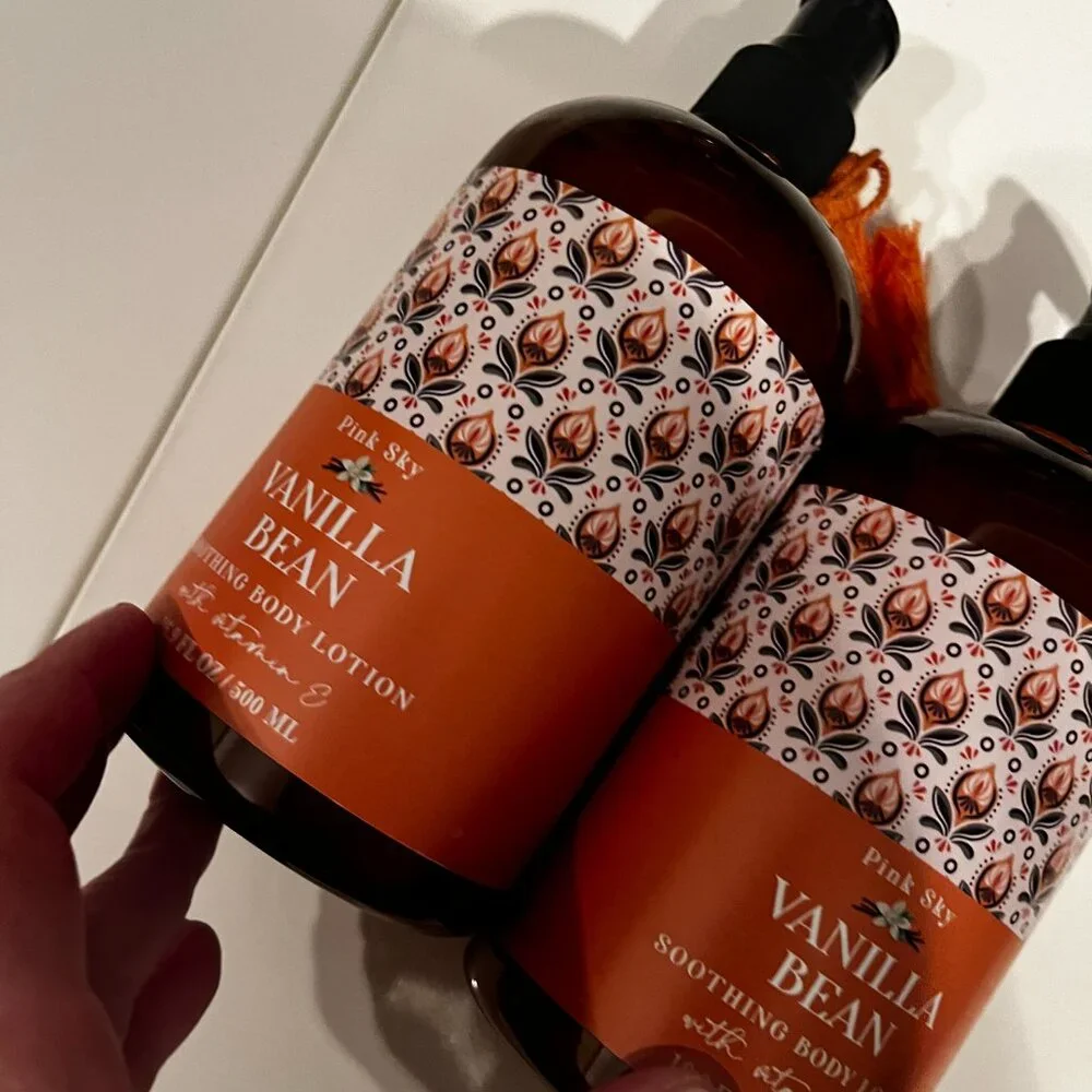 Vanilla Bean‎ Soothing Body Lotion by Pink Sky (SET OF TWO) (16.9 oz) (new/h/x)